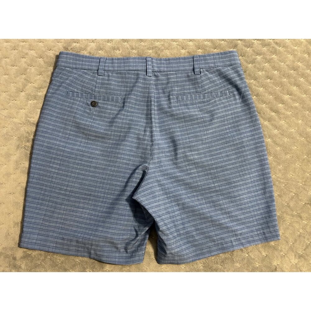 PGA Tour Men's Blue Plaid Golf Shorts 36 Stretch Fabric For Comfort Lightweight - Picture 2 of 6